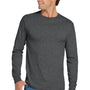 Jerzees Mens Dri-Power Moisture Wicking Long Sleeve Crewneck T-Shirt - Heather Black