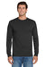 Jerzees 29LS/29L/29LSR Mens Dri-Power Moisture Wicking Long Sleeve Crewneck T-Shirt Black Model Front