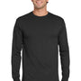 Jerzees Mens Dri-Power Moisture Wicking Long Sleeve Crewneck T-Shirt - Black