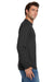 Jerzees 29LS/29L/29LSR Mens Dri-Power Moisture Wicking Long Sleeve Crewneck T-Shirt Black Model Side