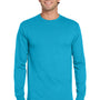 Jerzees Mens Dri-Power Moisture Wicking Long Sleeve Crewneck T-Shirt - California Blue