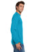 Jerzees 29LS/29L/29LSR Mens Dri-Power Moisture Wicking Long Sleeve Crewneck T-Shirt California Blue Model Side