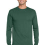 Jerzees Mens Dri-Power Moisture Wicking Long Sleeve Crewneck T-Shirt - Forest Green