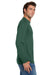 Jerzees 29LS/29L/29LSR Mens Dri-Power Moisture Wicking Long Sleeve Crewneck T-Shirt Forest Green Model Side