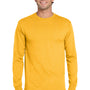 Jerzees Mens Dri-Power Moisture Wicking Long Sleeve Crewneck T-Shirt - Gold