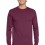 Jerzees Mens Dri-Power Moisture Wicking Long Sleeve Crewneck T-Shirt - Maroon