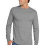 Jerzees Mens Dri-Power Moisture Wicking Long Sleeve Crewneck T-Shirt - Oxford Grey