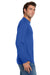 Jerzees 29LS/29L/29LSR Mens Dri-Power Moisture Wicking Long Sleeve Crewneck T-Shirt Royal Blue Model Side