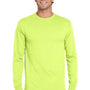 Jerzees Mens Dri-Power Moisture Wicking Long Sleeve Crewneck T-Shirt - Safety Green