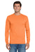 Jerzees 29LS/29L/29LSR Mens Dri-Power Moisture Wicking Long Sleeve Crewneck T-Shirt Safety Orange Model Front