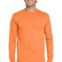 Jerzees Mens Dri-Power Moisture Wicking Long Sleeve Crewneck T-Shirt - Safety Orange