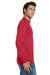 Jerzees 29LS/29L/29LSR Mens Dri-Power Moisture Wicking Long Sleeve Crewneck T-Shirt True Red Model Side