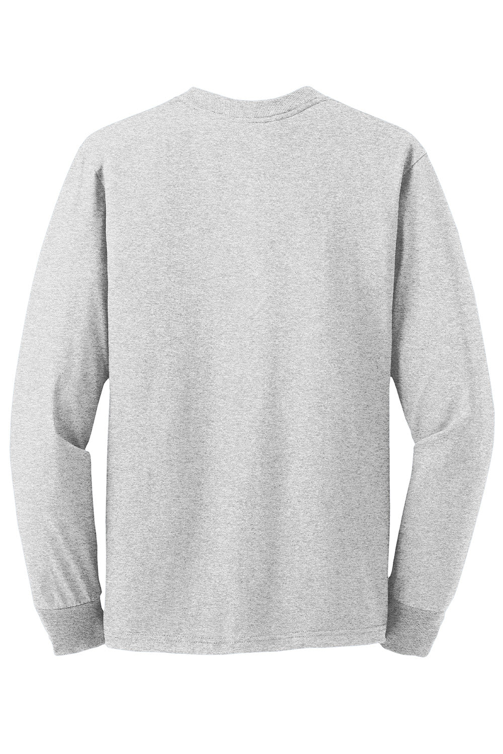 Jerzees 29LS/29L/29LSR Mens Dri-Power Moisture Wicking Long Sleeve Crewneck T-Shirt Ash Grey Flat Back