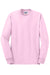 Jerzees 29LS/29L/29LSR Mens Dri-Power Moisture Wicking Long Sleeve Crewneck T-Shirt Classic Pink Flat Front