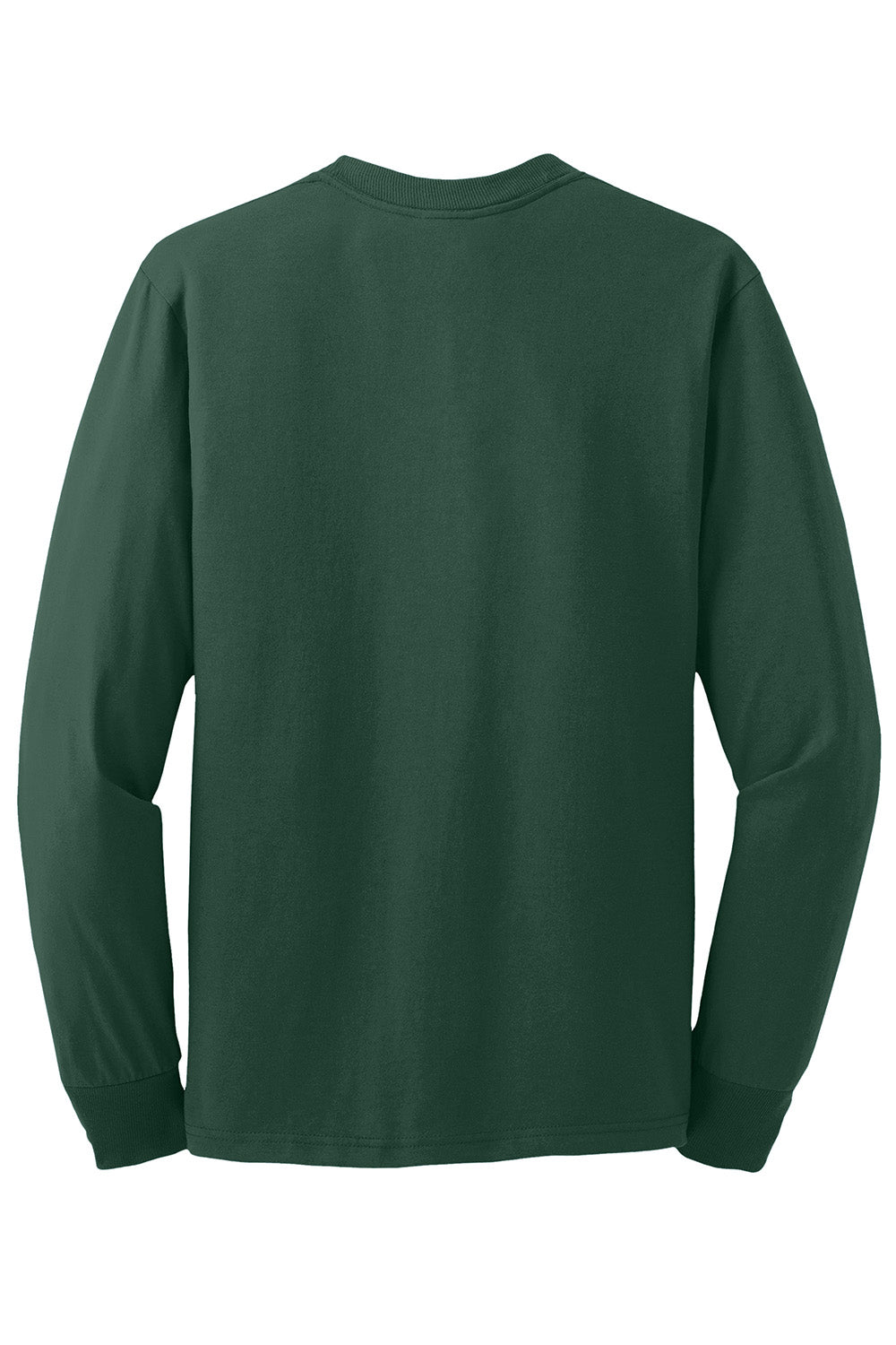 Jerzees 29LS/29L/29LSR Mens Dri-Power Moisture Wicking Long Sleeve Crewneck T-Shirt Forest Green Flat Back