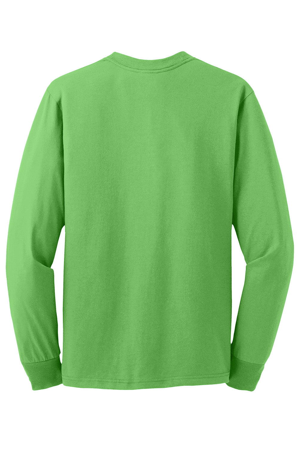 Jerzees 29LS/29L/29LSR Mens Dri-Power Moisture Wicking Long Sleeve Crewneck T-Shirt Kiwi Green Flat Back