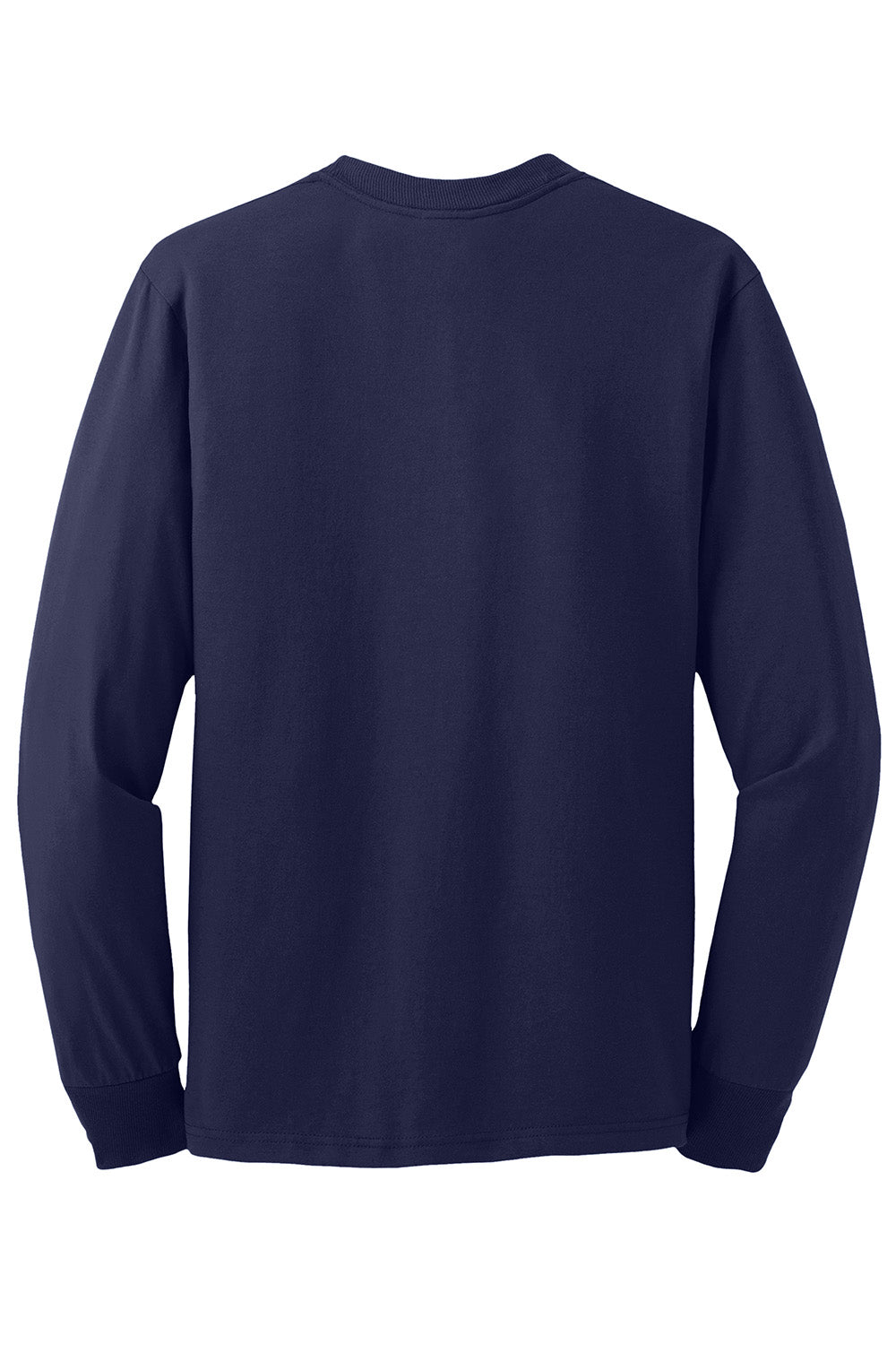 Jerzees 29LS/29L/29LSR Mens Dri-Power Moisture Wicking Long Sleeve Crewneck T-Shirt Navy Blue Flat Back