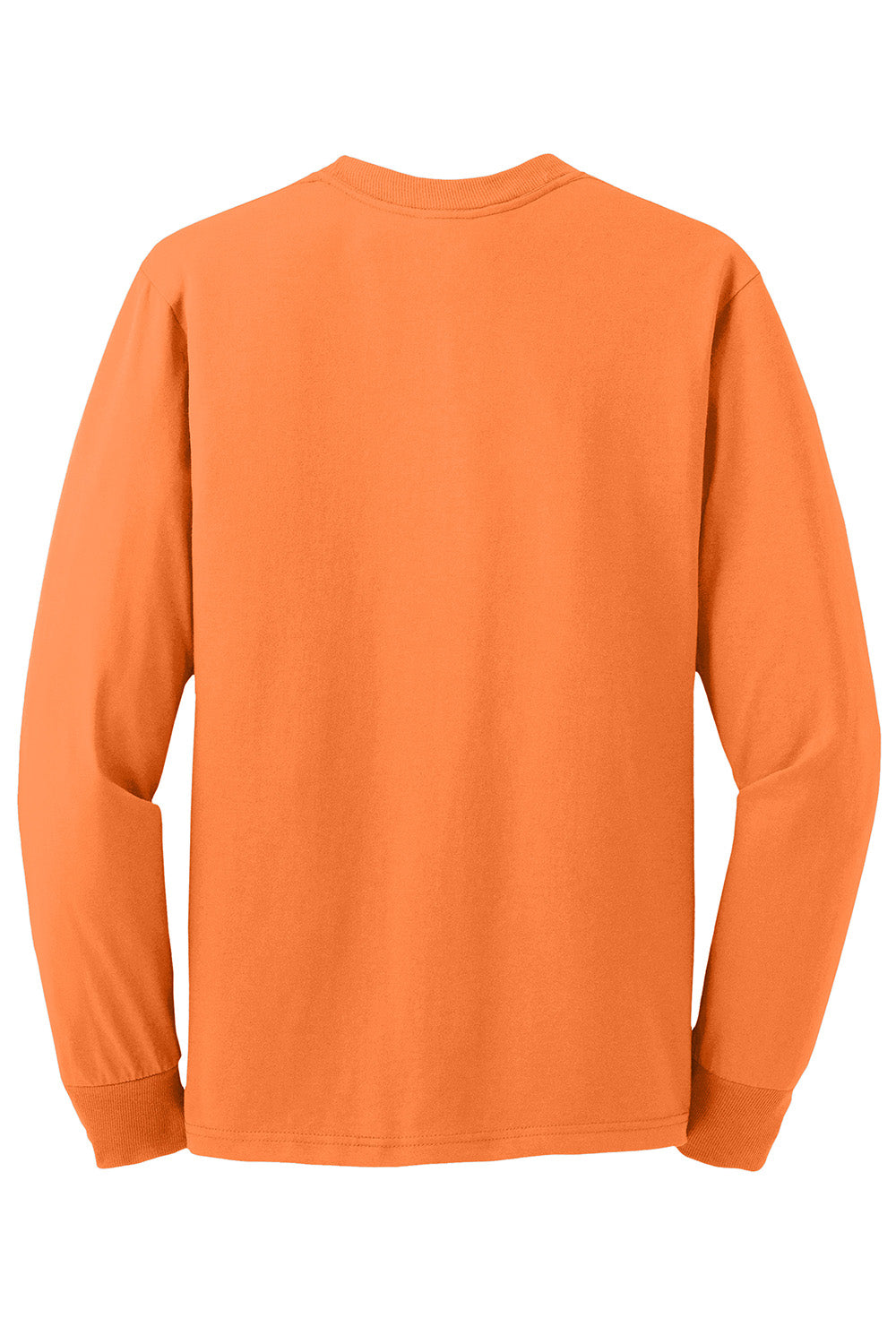 Jerzees 29LS/29L/29LSR Mens Dri-Power Moisture Wicking Long Sleeve Crewneck T-Shirt Safety Orange Flat Back