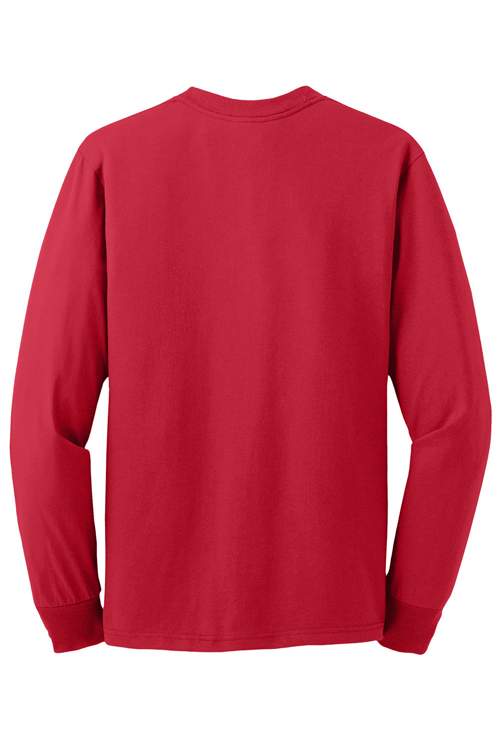 Jerzees 29LS/29L/29LSR Mens Dri-Power Moisture Wicking Long Sleeve Crewneck T-Shirt True Red Flat Back