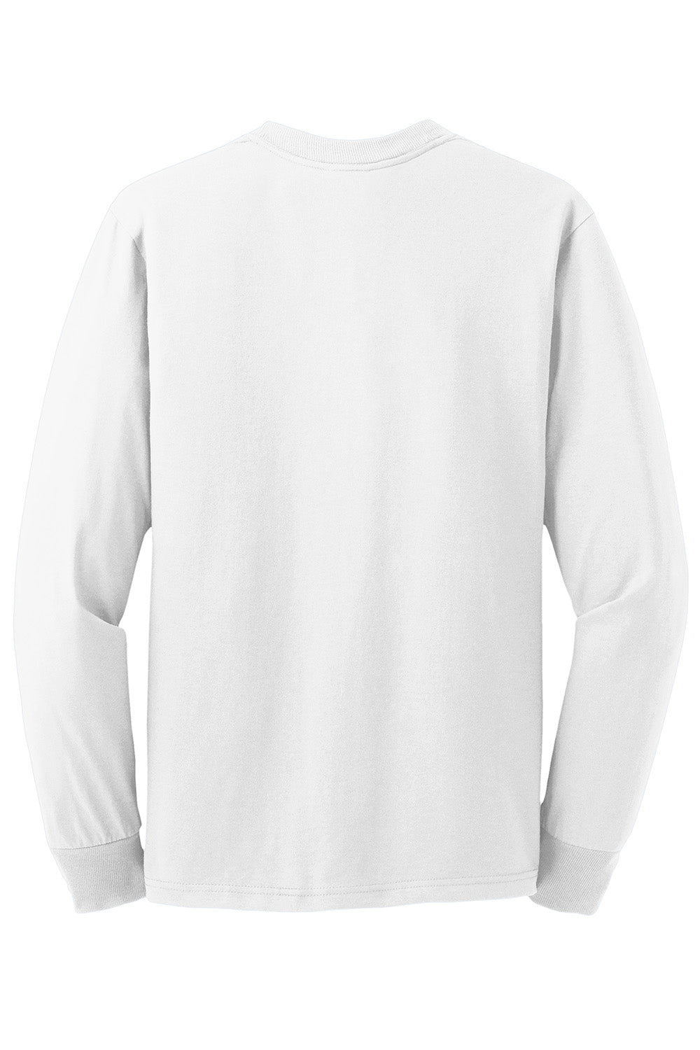 Jerzees 29LS/29L/29LSR Mens Dri-Power Moisture Wicking Long Sleeve Crewneck T-Shirt White Flat Back