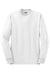 Jerzees 29LS/29L/29LSR Mens Dri-Power Moisture Wicking Long Sleeve Crewneck T-Shirt White Flat Front