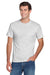 Jerzees 29MP/29P/29MPR Mens Dri-Power Moisture Wicking Short Sleeve Crewneck T-Shirt w/ Pocket Ash Grey Model Front