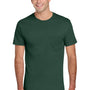 Jerzees Mens Dri-Power Moisture Wicking Short Sleeve Crewneck T-Shirt w/ Pocket - Forest Green