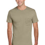 Jerzees Mens Dri-Power Moisture Wicking Short Sleeve Crewneck T-Shirt w/ Pocket - Khaki