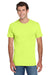 Jerzees 29MP/29P/29MPR Mens Dri-Power Moisture Wicking Short Sleeve Crewneck T-Shirt w/ Pocket Safety Green Model Front