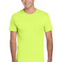 Jerzees Mens Dri-Power Moisture Wicking Short Sleeve Crewneck T-Shirt w/ Pocket - Safety Green