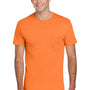 Jerzees Mens Dri-Power Moisture Wicking Short Sleeve Crewneck T-Shirt w/ Pocket - Safety Orange