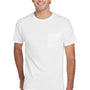 Jerzees Mens Dri-Power Moisture Wicking Short Sleeve Crewneck T-Shirt w/ Pocket - White