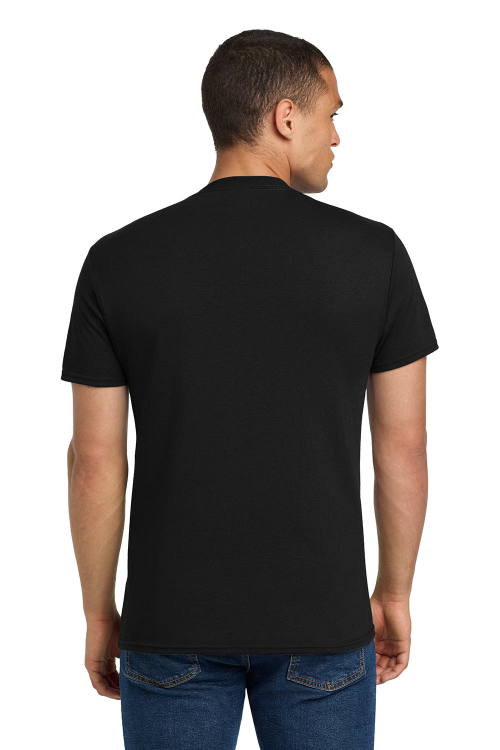 Jerzees 29M/29MR/29MT Mens Dri-Power Moisture Wicking Short Sleeve Crewneck T-Shirt Black Model Back