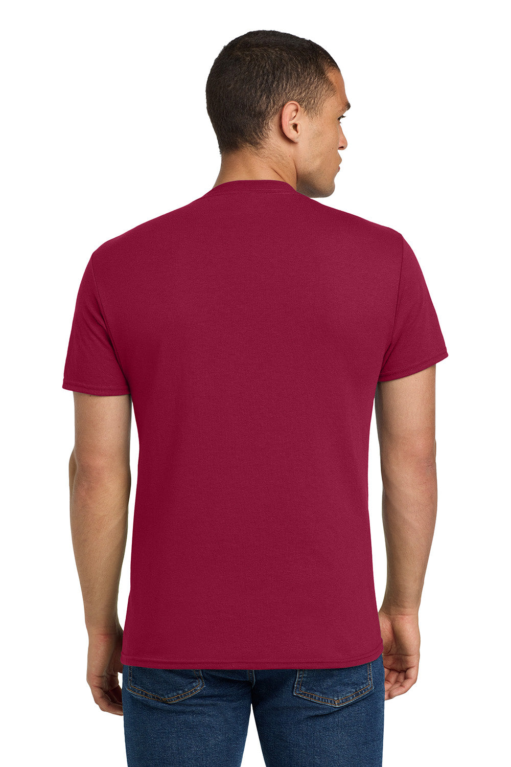 Jerzees 29M/29MR/29MT Mens Dri-Power Moisture Wicking Short Sleeve Crewneck T-Shirt Cardinal Red Model Back