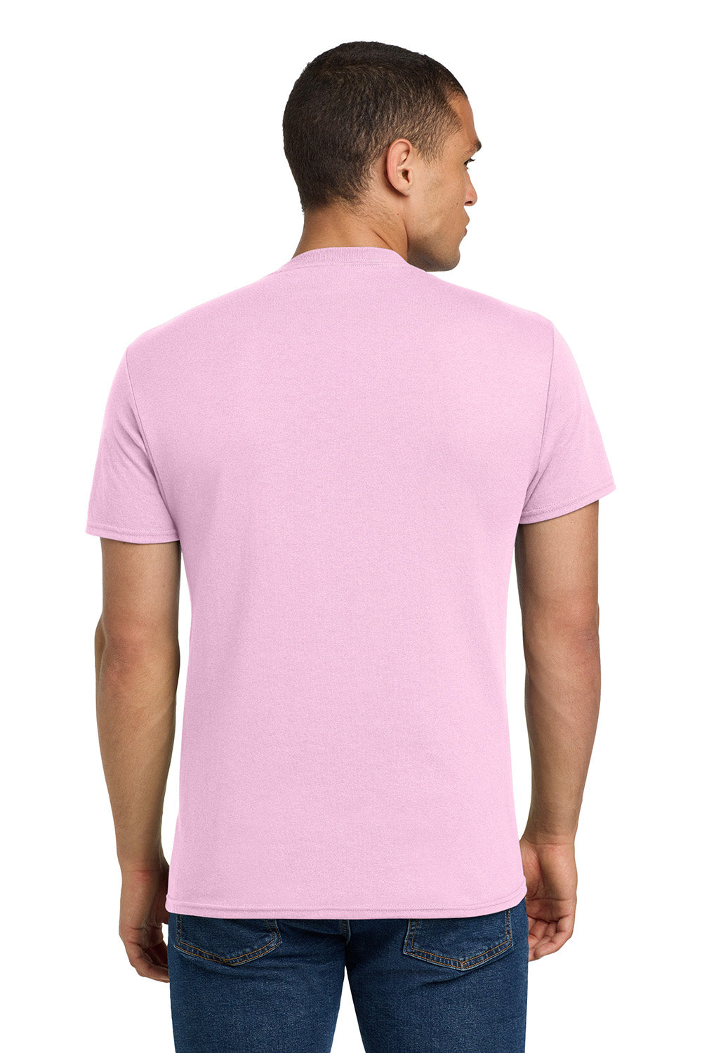 Jerzees 29M/29MR/29MT Mens Dri-Power Moisture Wicking Short Sleeve Crewneck T-Shirt Classic Pink Model Back