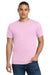 Jerzees 29M/29MR/29MT Mens Dri-Power Moisture Wicking Short Sleeve Crewneck T-Shirt Classic Pink Model Front