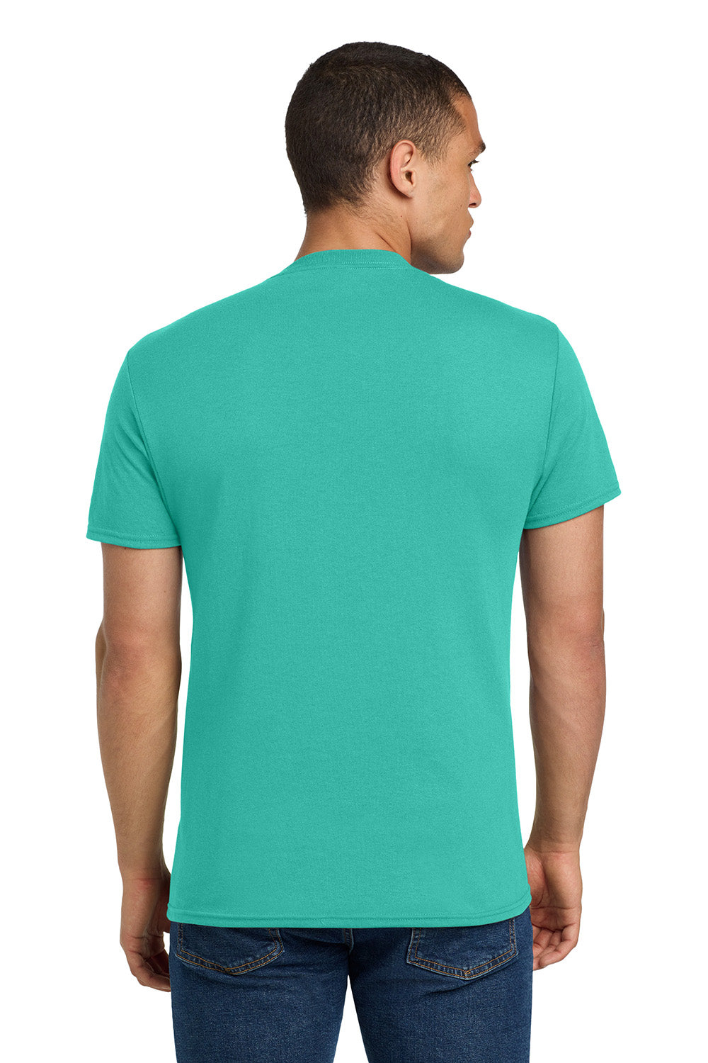 Jerzees 29M/29MR/29MT Mens Dri-Power Moisture Wicking Short Sleeve Crewneck T-Shirt Cool Mint Green Model Back