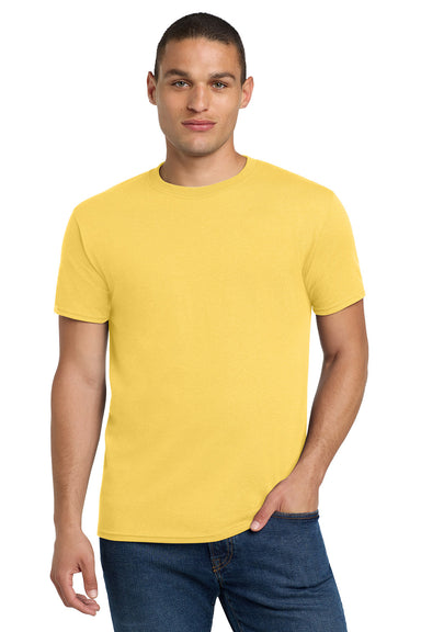 Jerzees 29M/29MR/29MT Mens Dri-Power Moisture Wicking Short Sleeve Crewneck T-Shirt Island Yellow Model Front