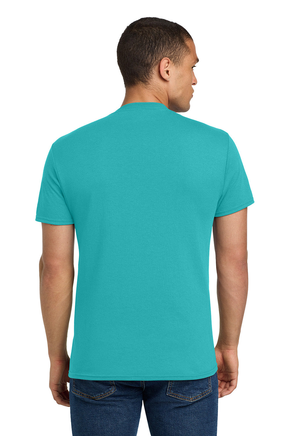 Jerzees 29M/29MR/29MT Mens Dri-Power Moisture Wicking Short Sleeve Crewneck T-Shirt Jade Green Model Back