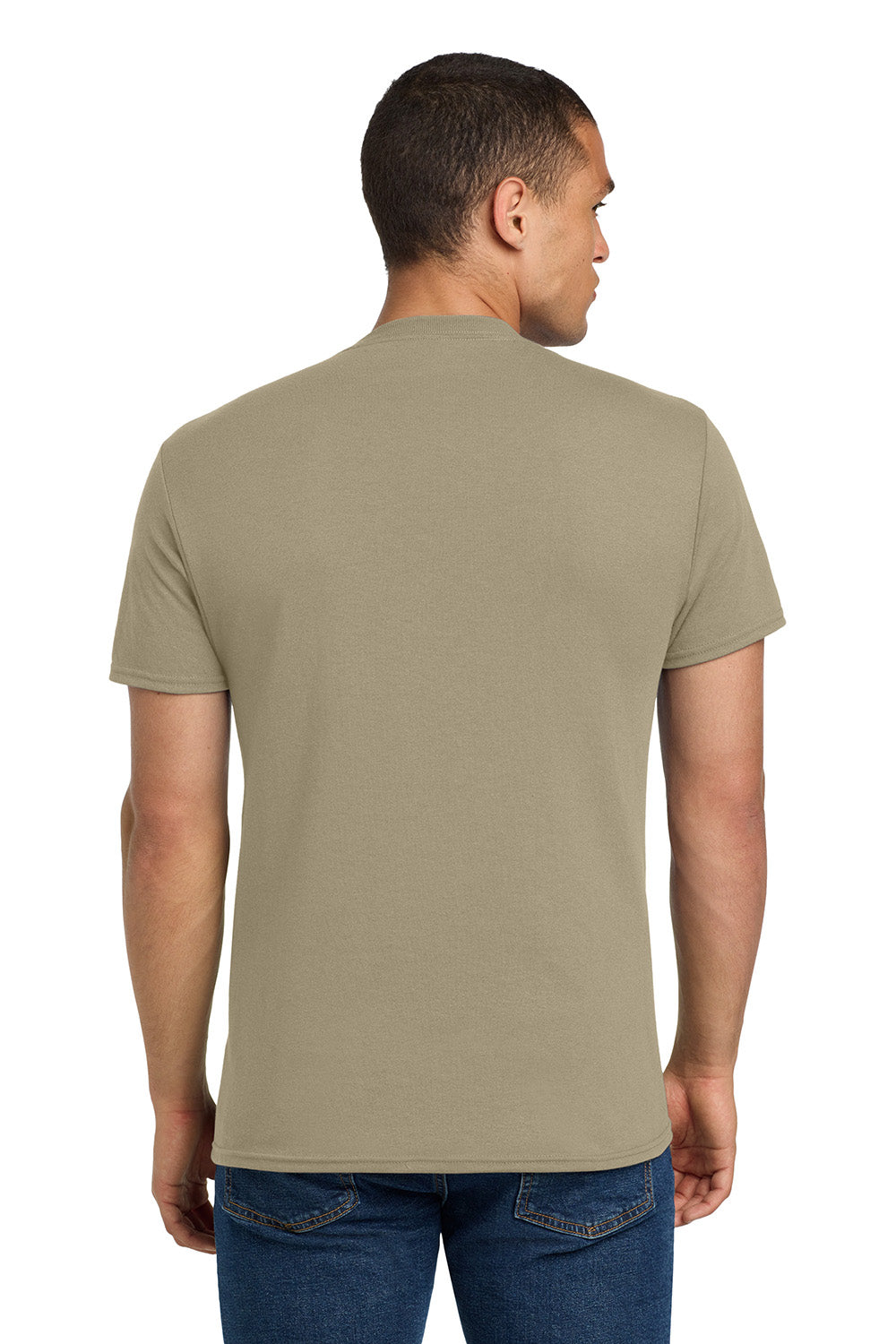 Jerzees 29M/29MR/29MT Mens Dri-Power Moisture Wicking Short Sleeve Crewneck T-Shirt Khaki Model Back