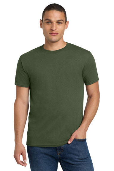 Jerzees 29M/29MR/29MT Mens Dri-Power Moisture Wicking Short Sleeve Crewneck T-Shirt Military Green Model Front