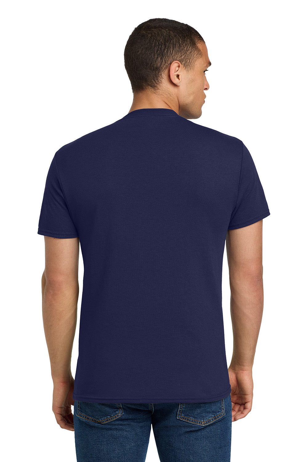 Jerzees 29M/29MR/29MT Mens Dri-Power Moisture Wicking Short Sleeve Crewneck T-Shirt Navy Blue Model Back