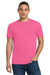 Jerzees 29M/29MR/29MT Mens Dri-Power Moisture Wicking Short Sleeve Crewneck T-Shirt Neon Pink Model Front