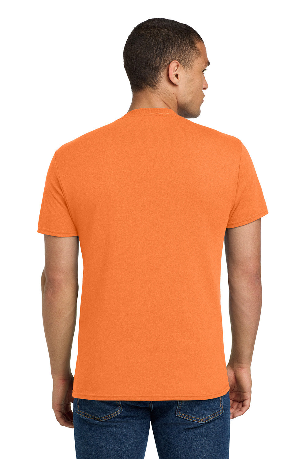 Jerzees 29M/29MR/29MT Mens Dri-Power Moisture Wicking Short Sleeve Crewneck T-Shirt Safety Orange Model Back