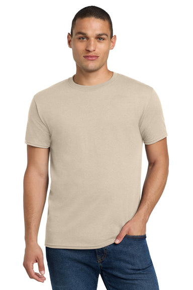 Jerzees 29M/29MR/29MT Mens Dri-Power Moisture Wicking Short Sleeve Crewneck T-Shirt Sandstone Model Front