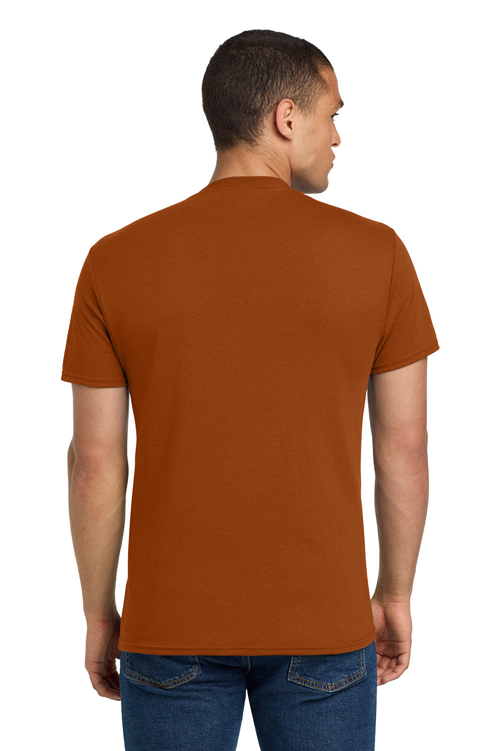 Jerzees 29M/29MR/29MT Mens Dri-Power Moisture Wicking Short Sleeve Crewneck T-Shirt Texas Orange Model Back