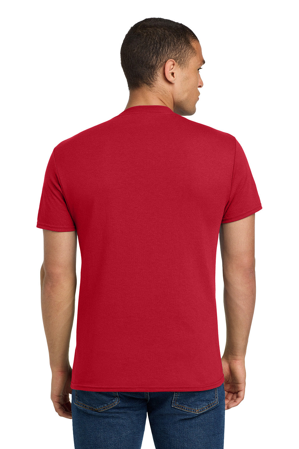 Jerzees 29M/29MR/29MT Mens Dri-Power Moisture Wicking Short Sleeve Crewneck T-Shirt True Red Model Back