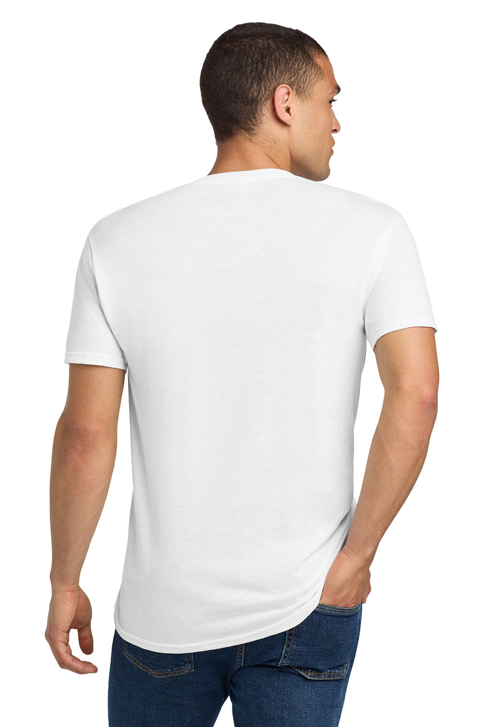 Jerzees 29M/29MR/29MT Mens Dri-Power Moisture Wicking Short Sleeve Crewneck T-Shirt White Model Back