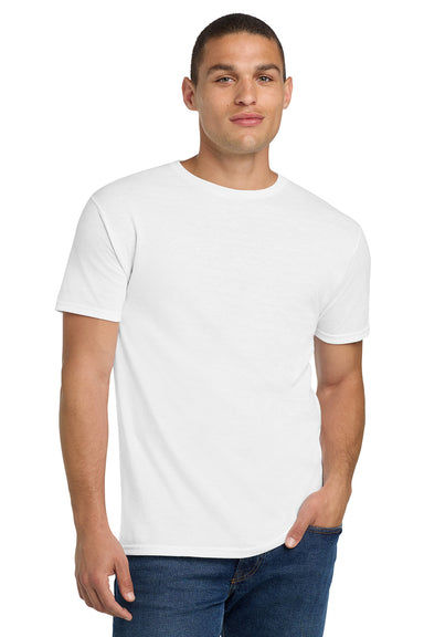 Jerzees 29M/29MR/29MT Mens Dri-Power Moisture Wicking Short Sleeve Crewneck T-Shirt White Model Front