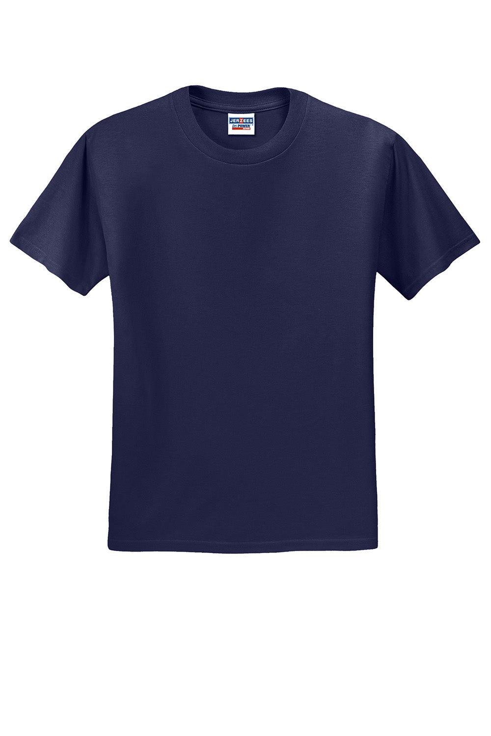 Jerzees 29M/29MR/29MT Mens Dri-Power Moisture Wicking Short Sleeve Crewneck T-Shirt Navy Blue Flat Front